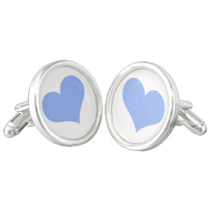 Heart - blue strips. cufflinks