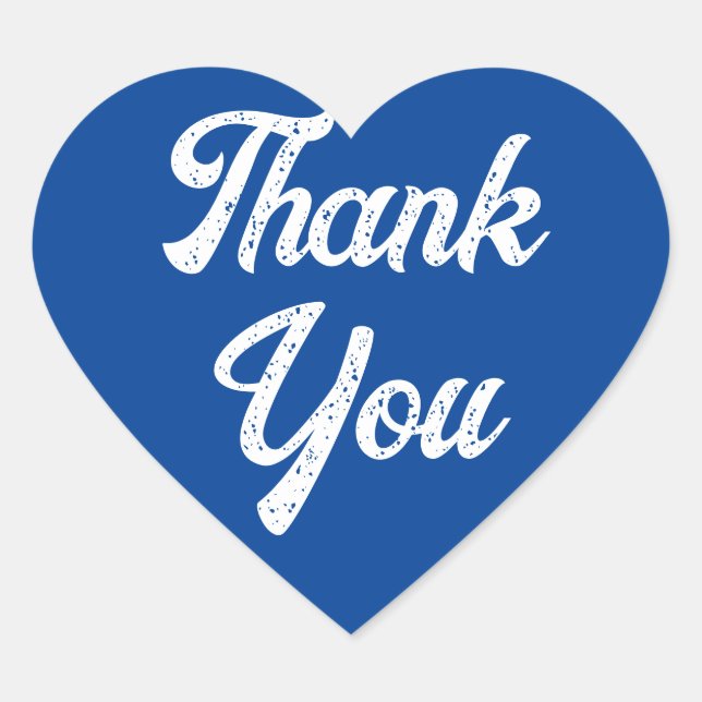 Heart Blue Thank You Sticker (Front)