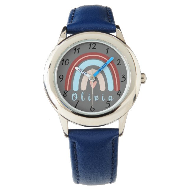 Heart Boho Rainbow with Personalized Name  Watch (Front)