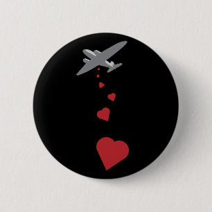 Heart Bomber - Make Love Not War Button