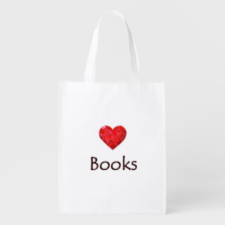 Heart Books Grocery Bag