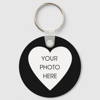 Heart Border Keychain Template - Black