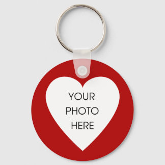 Heart Border Keychain Template - Red