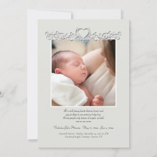 Heart Border Photo Memorial Card