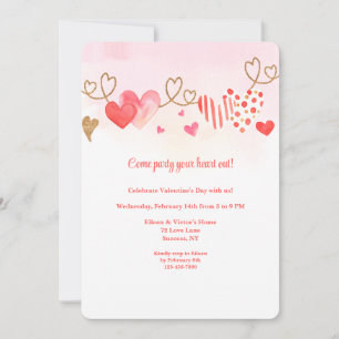 Heart Border Valentine Invitation