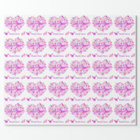 Pink Roses Gift Wrapping Paper Floral