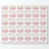 Heart bouquet flowers custom bridal shower wrap wrapping paper (Flat)