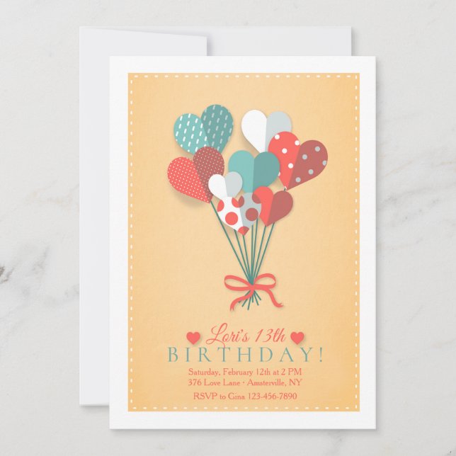 Heart Bouquet Invitation (Front)