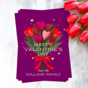 Heart Bouquet Valentine's Day Holiday Card