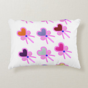 Heart Bow Pattern Personalized Gift Crew Socks Accent Pillow