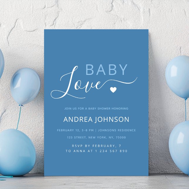 Heart Boy Valentine's Day Baby Shower Invitation (Creator Uploaded)