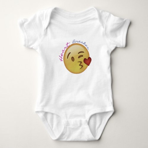 Heart Breaker Emoji Kiss Baby Bodysuit