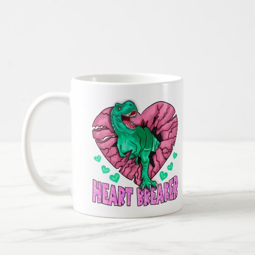 Heart Breaker Funny Dinosaur Valentines Day Coffee Mug