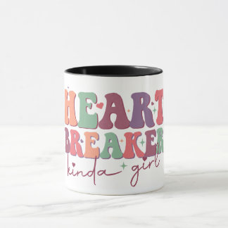 Heart Breaker Kinds Girl Retro Font Funny Mug