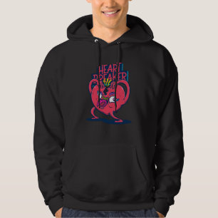 Heart Breaker Love Pun Heartbroken Break Up Heartb Hoodie