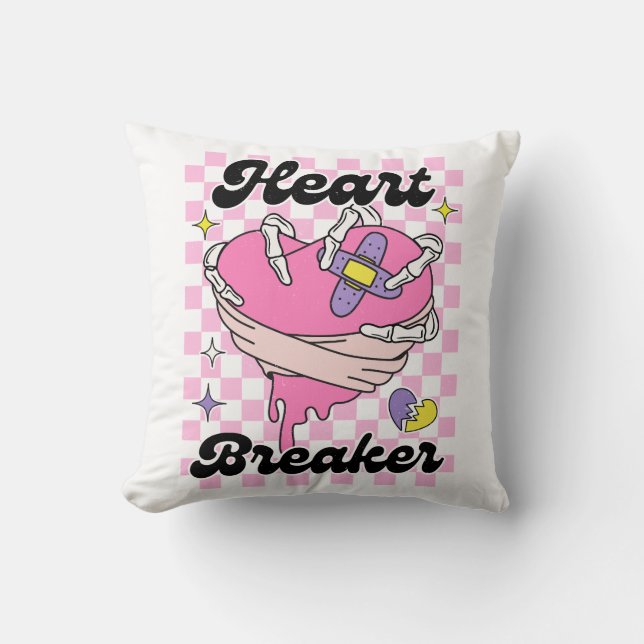 Heart Breaker Valentines Day Throw Pillow (Front)