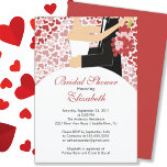 Heart Bride Bridal Shower Invitation Red Pink at Zazzle
