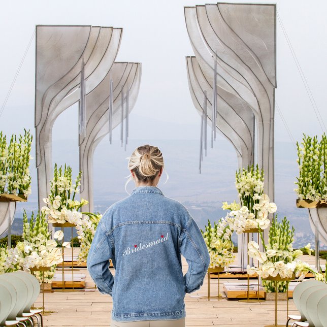 Heart Bridesmaid Wedding Bridal Bachelorette Party Denim Jacket (Heart Bridesmaid Wedding Bridal Bachelorette Party Denim Jacket)