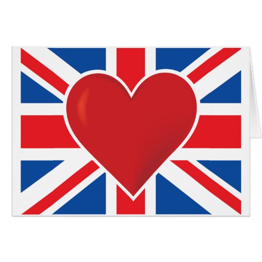Heart British Flag Cards (Front Horizontal)