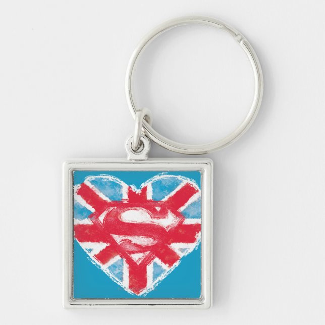 Heart British S-Shield Keychain (Front)