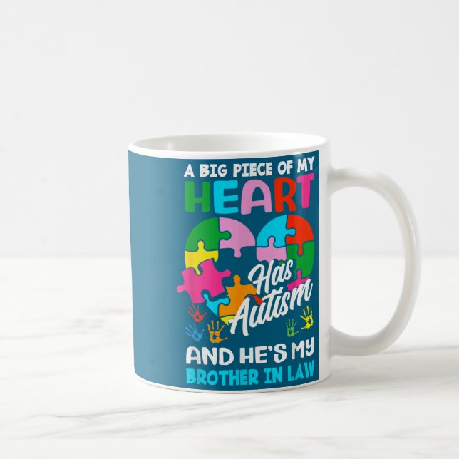 Heart Brother-in-law Autism Awareness Puzzle Ece R Coffee Mug (Right)