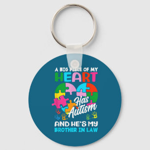 Heart Brother-in-law Autism Awareness Puzzle Ece R Keychain