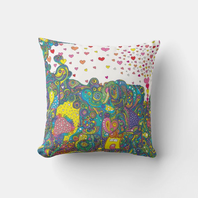 heart bubble throw pillow (Front)