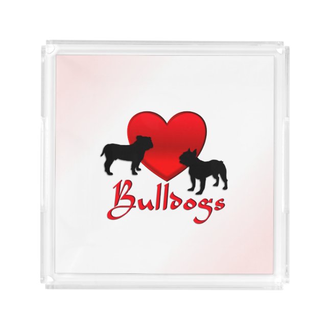 Heart Bulldogs Acrylic Tray (Front)