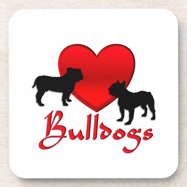 Heart Bulldogs Beverage Coaster (Front)