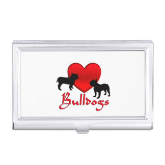 Heart Bulldogs Business Card Case