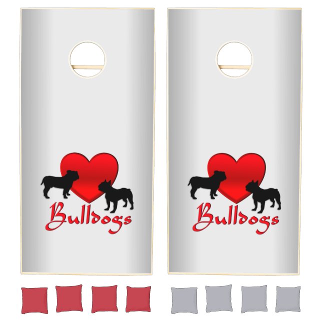 Heart Bulldogs Cornhole Set (Set)