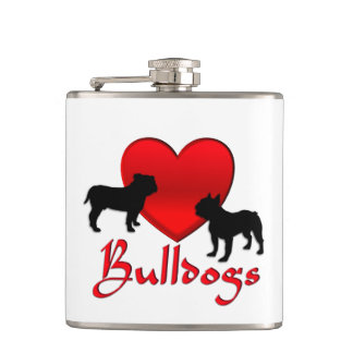 Heart Bulldogs Flask