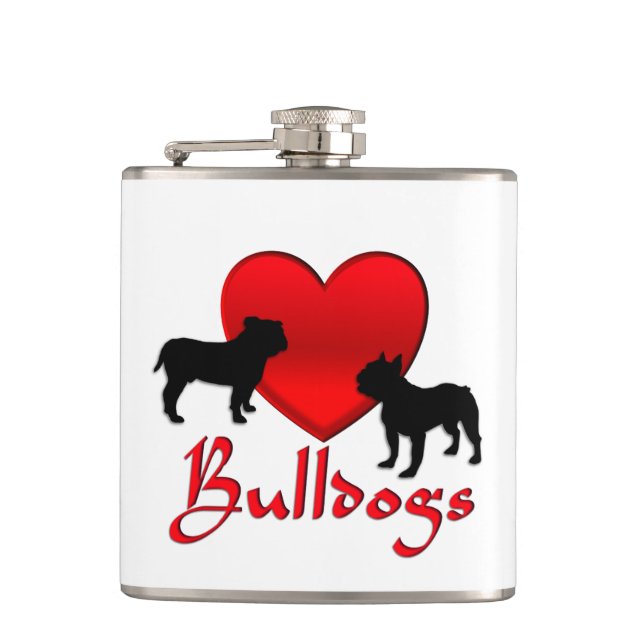 Heart Bulldogs Flask (Front)