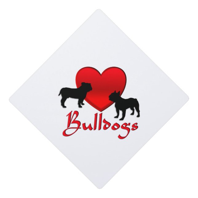 Heart Bulldogs Graduation Cap Topper (Front)
