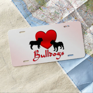 Heart Bulldogs License Plate