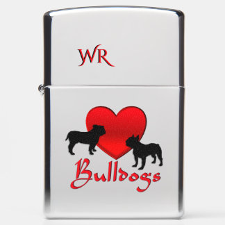 Heart Bulldogs Monogram Zippo Lighter