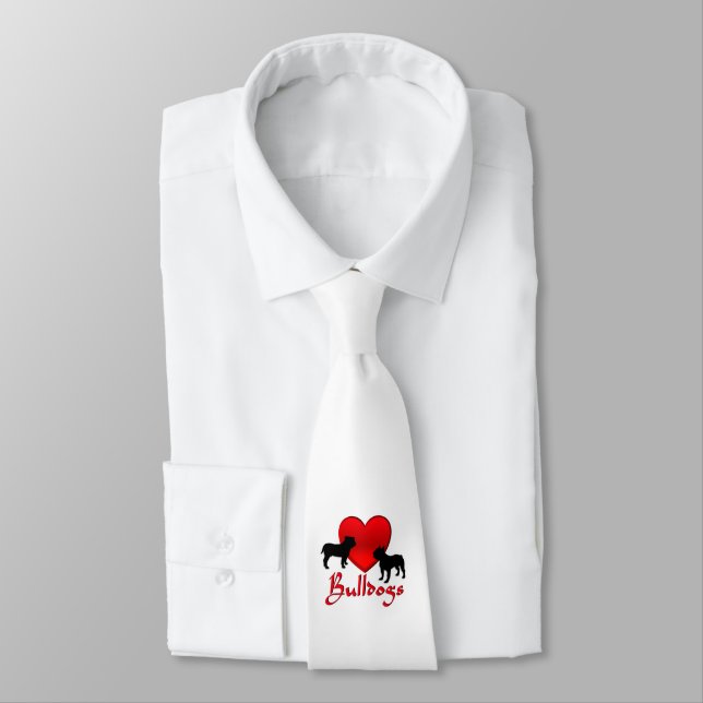 Heart Bulldogs Neck Tie (Tied)