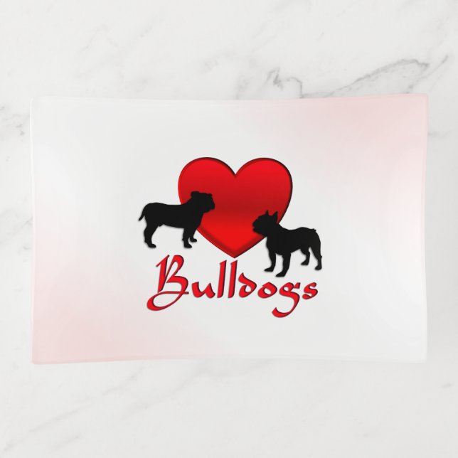 Heart Bulldogs Trinket Tray (Front)