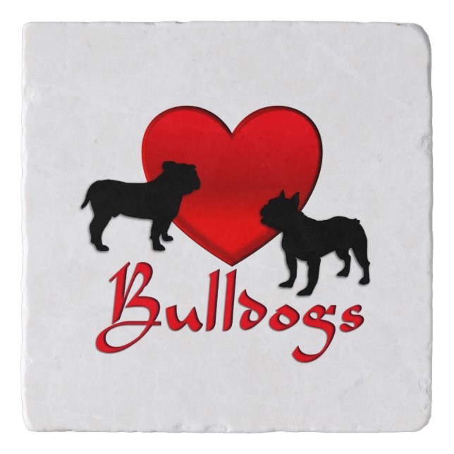Heart Bulldogs Trivet (Front)
