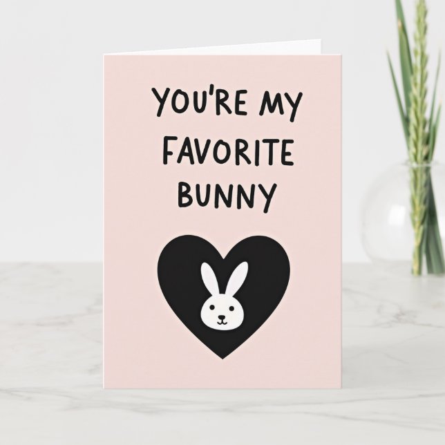 Heart Bunny Favorite Card (Front)