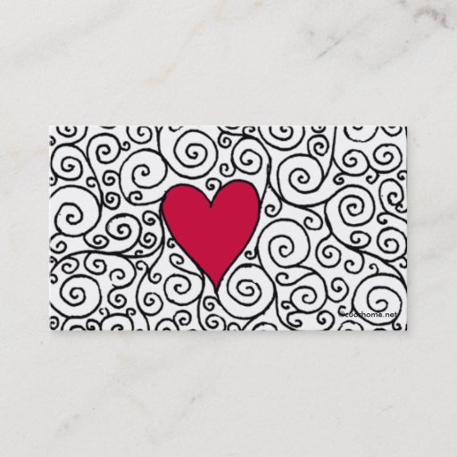 Customizable Heart Business Card