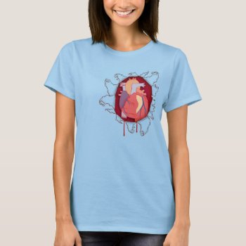 Heart Busting Through Chest T-shirt by jamierushad at Zazzle