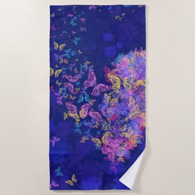 Heart Butterflies Beach Towel (Front)