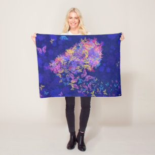 Heart Butterflies Fleece Blanket