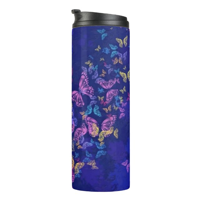 Heart Butterflies Thermal Tumbler (Rotated Right)