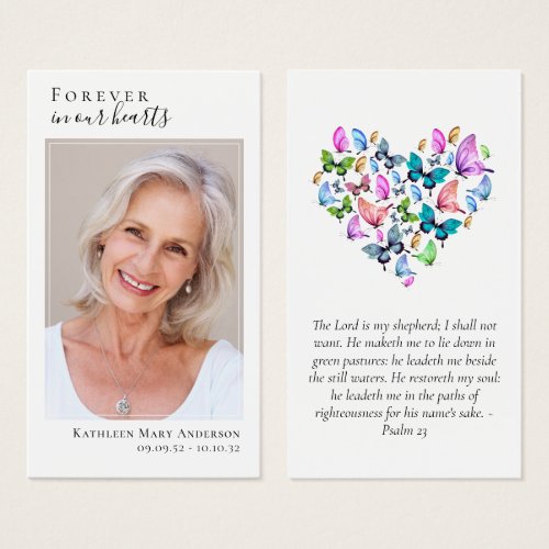 Heart Butterfly Memorial Prayer Card