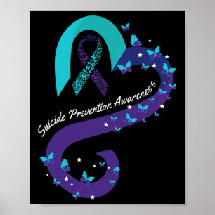Heart Butterfly Suicide Awareness Mental Health Poster
