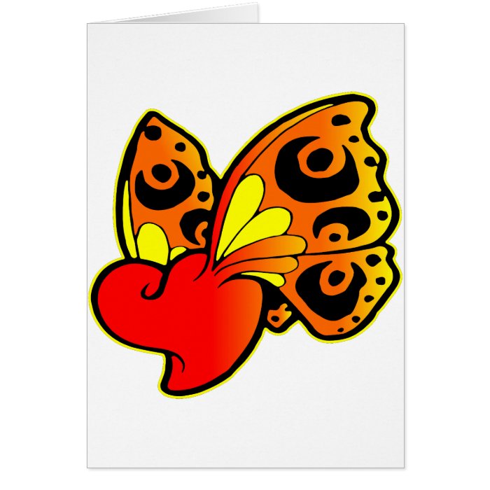 Heart Butterfly Tattoo Cards