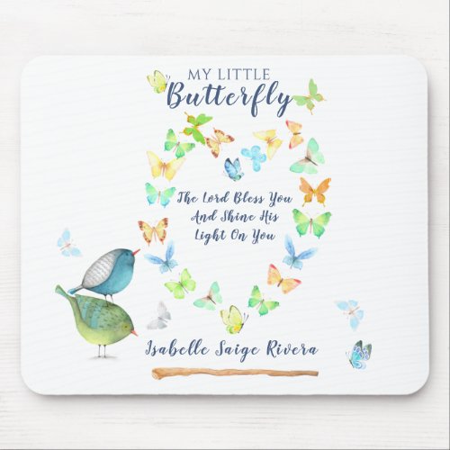 Heart Butterfly The Lord Bless You Mouse Pad