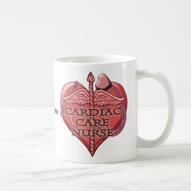 Heart Caduceus Cardiac Care Nurse Coffee Mug (Right)
